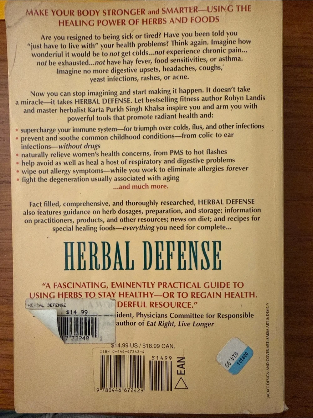 Herbal Defense - Cream & Green Paperback Book